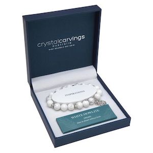 Tree of Life Inspiration Boxed Charm Bracelet WHITE HOWLITE