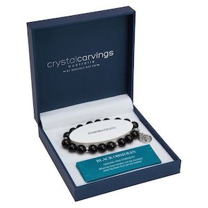 Tree of Life Inspiration Boxed Charm Bracelet BLACK OBSIDIAN