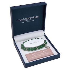 Tree of Life Inspiration Boxed Charm Bracelet GREEN AVENTURINE