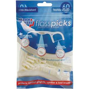 Oral Hygiene: Health Smart Floss Picks 60 Count