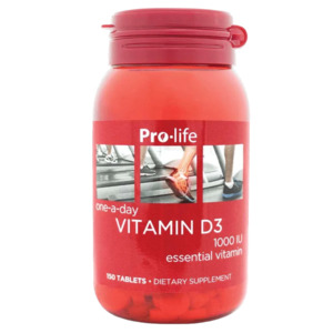 Capsules Tablets: Pro-life Vitamin D3 (1000 IU) 150 Tablets