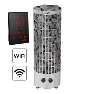 Harvia Cilindro PC Black Steel Electric Sauna Heater + Xenio CX170 WiFi Control Panel