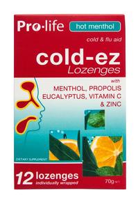 New Additions: Pro-life Cold-ez Hot Menthol 12 Lozenges
