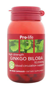 Pro-life Ginkgo Biloba (10,000mg) 60 Vege Capsules