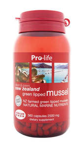 Capsules Tablets: Pro-life Green Lipped Mussel (2,500mg) 360 Capsules