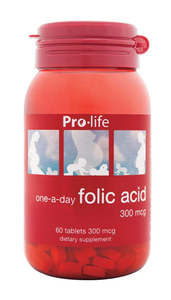 Capsules Tablets: Pro-life Folic Acid (300 mcg) 60 Tablets
