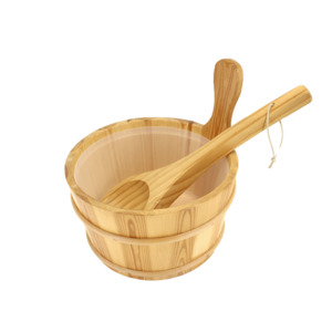 HealthHQ Finnish Spruce Sauna Bucket & Ladle Set
