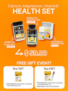 Mineral: ***EVENT*** Go Calcium, Go Magneisum, GH Vitamin D3 SET