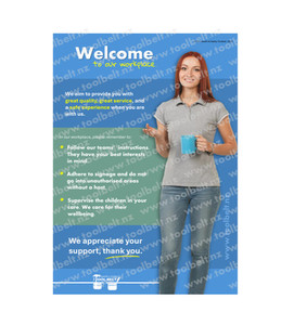 Products: Welcome to our workplace - A2 printed poster The Small Business Toolbelt