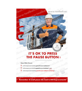 It's ok to press the pause button - A2 printed poster The Small Business Toolbelt