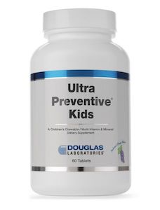 Douglas Laboratories: Ultra Preventative kids - Sugarfree Multivitamin grape or orange flavour 60 tabs