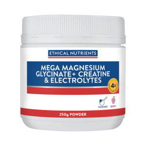 Ethical Nutrients: Mega Magnesium Glycinate+ Creatine & Electrolytes 250g Powder