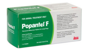 Popantel F Allwormer for Large Dogs >20 kg, single tablets
