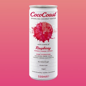 Products: Sparkling Coconut Water with Raspberry