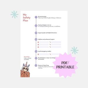 Safety Plan for Suicidal Ideation