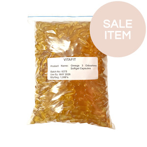 BULK BUY & SAVE Vitafit Omega 3 Odourless Softgel - Bulk Bag 1,000s*