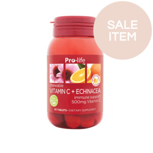 Sale: Pro-life Vitamin C + Echinacea 60 Chewable Tablets*