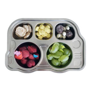 Kids Tableware: Stainless Steel, Kids Divided Plate, Bus