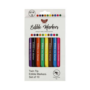 (10pc) GoBake, Edible Marker Pens Pack, Twin Tip