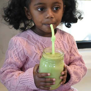 (6pc) Melii Silicone Animal Straws with Cleaning Brush