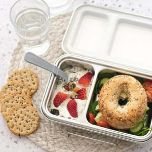 Nestling Stainless Bento: Nestling DUO Stainless Steel Bento Box with Silicone Seal