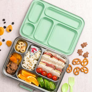 Nestling Stainless Bento: Nestling Stainless Steel Bento Box with Silicone Seal