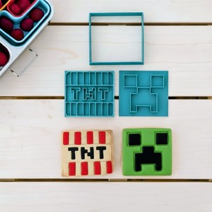 (3pc) Pixel Block Cookie & Sandwich Cutter Set