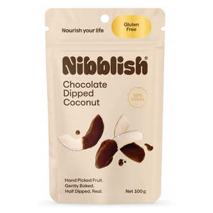 Nibblish, Chocolate Dipped Coconut, 100g