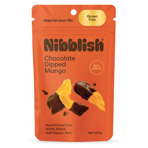 Nibblish, Chocolate Dipped Mango, 100g