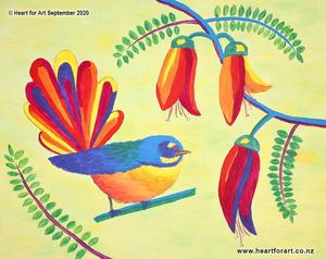 Painting Tutorials Acrylic: NEON FANTAIL Painting Tutorial