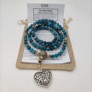Zen Mala Beads Apatite and Dzi Guru Bead Eduquip