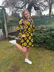 Products: Waisted Dress - Sunflower - Long Sleeve