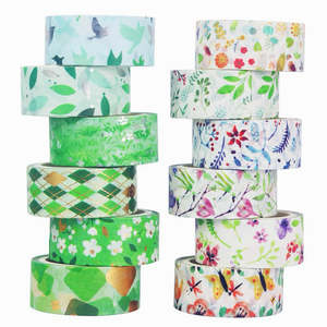 Green Spring Floral Washi Tape | 12 Pack