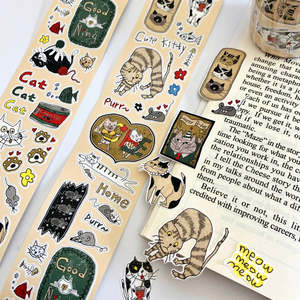 La Creme Washi Tape | Purrfect Day Cat Stickers