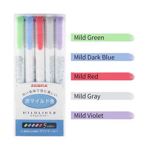 Zebra Mildliner: Zebra Mildliner Highlighter Blue Pack | 5 Color Set WKT7-5C-NC