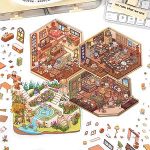 DIY 3D Miniature Scene Sticker Set Infeel Me | Pre-Cut 4 Packs and 1 Tweezer
