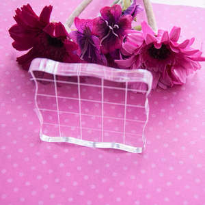 Stamps And Ink: Acrylic Clear Stamp Block 7.5x7.5cm With Grid Lines