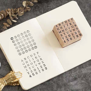 Stamps And Ink: Wooden Stamps | Capital Letters and Numbers 36 Pcs