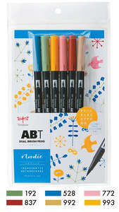 Tombow Abt Dual Brush: Tombow ABT Dual Brush 6 Colour Set Nordic