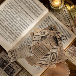 Scrapbooking Paper: Vintage Scrapbook Paper 40 Sheet Set - Newspaper