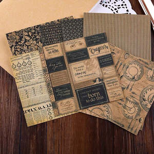 Self Adhesive Scrapbook Paper Vintage 12 Sheets
