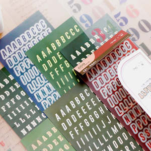 Alphabet and Nubmers 12 Sheet Planner Stickers