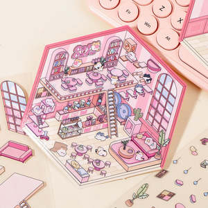 1 Get 1 Free: DIY 3D Miniature Scene Sticker Set | Pre-Cut 4 Packs and 1 Tweezer