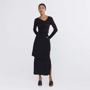 Chanelle Skirt Black 100% Silk