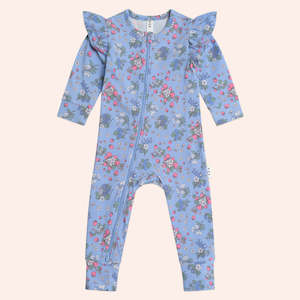 Hux Baby: Strawberry Garden Zip Romper