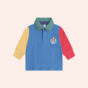 Colour Block Long Sleeve Polo Tee
