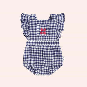 Hux Baby: Frilly Playsuit Cherry Pie Check