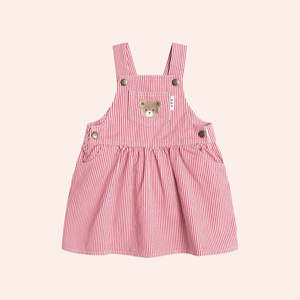 Chill Red Stripe Pinafore Dress