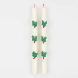 Holly Table Candles