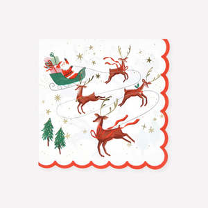 Napkins: Santa, Sleigh and Reindeer Napkins